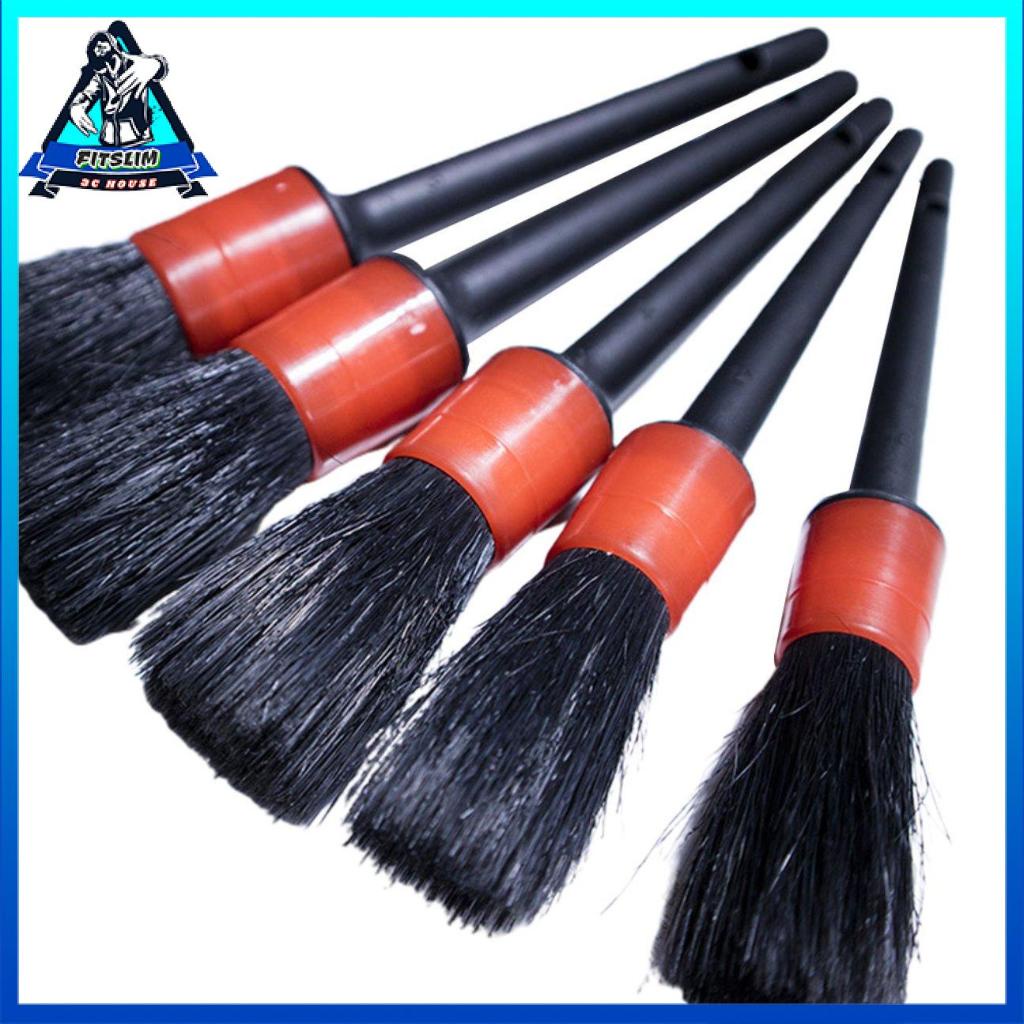 Set 5 Cọ Vệ Sinh Xe Hơi Đầu Tròn Bằng Nhựa Tiện Dụng