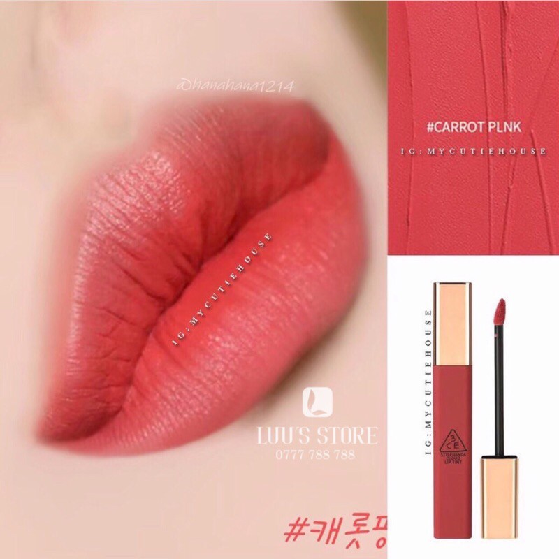 Son 3CE Cloud #Carrot Pink - Hồng San Hô