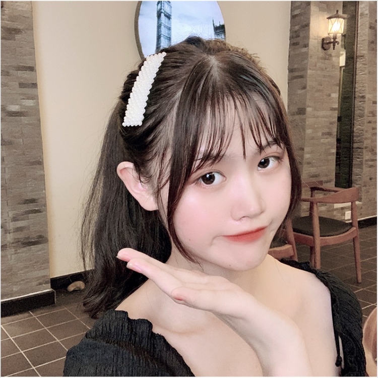 Kẹp Tóc Bang Hình Vuông / Tam Giác Đính Ngọc Trai / Thỏ Kiểu Hàn Quốc Đơn Giản Hàng Ngày