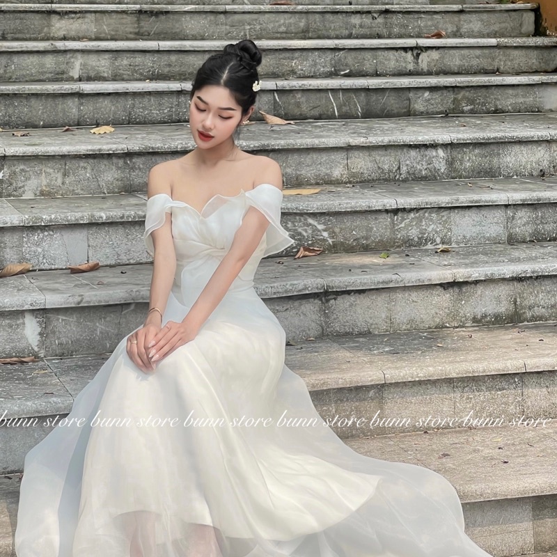 👗 Váy Cưới Flower Thanh Lịch Nhẹ Nhàng Sang Trọng - Váy Đi Bàn Đón Tiệc Cưới