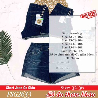 💯 Quần Short Jean Bigsize Co Giãn FSG2633 💯