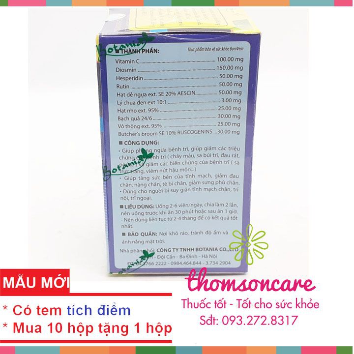 Boni Vein - Hỗ trợ giảm suy giãn tĩnh mạch - Mua 6 tặng 1 bằng tem tích điểm Bonivein | BigBuy360 - bigbuy360.vn