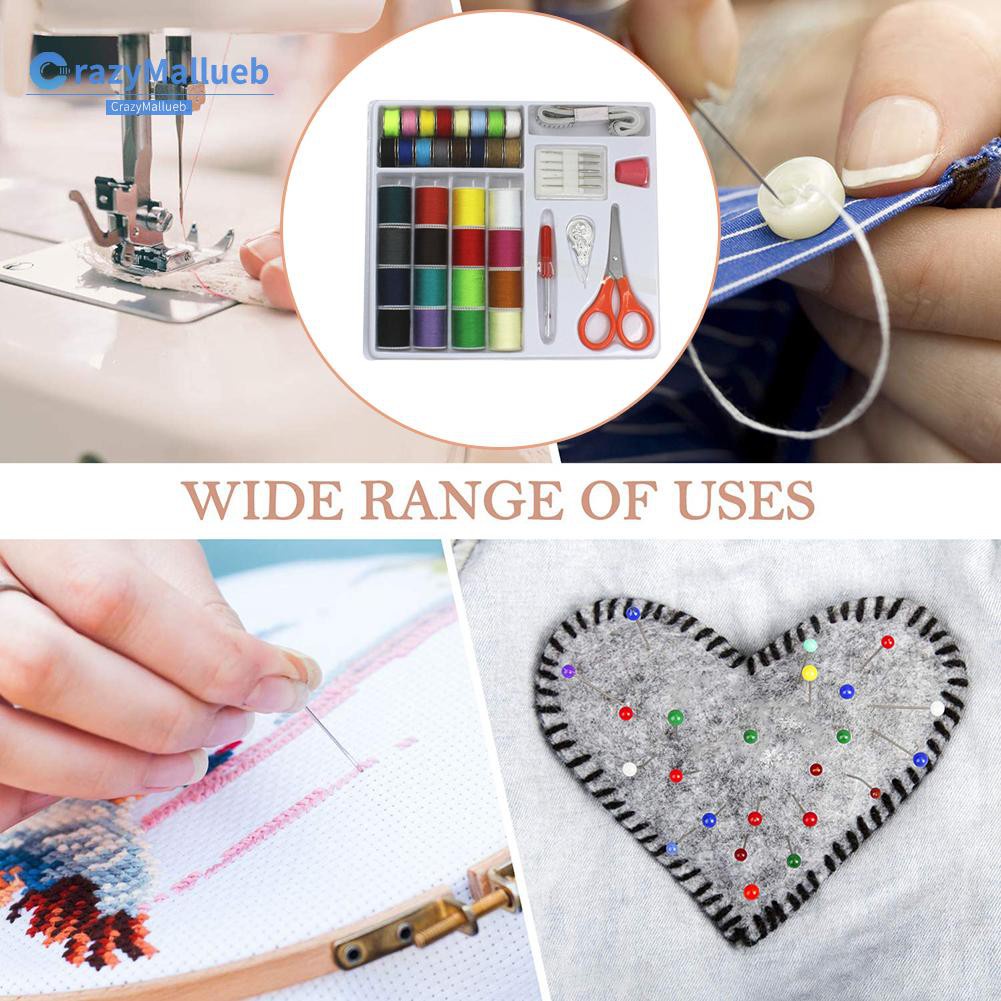 Crazymallueb❤Portable Sewing Stitches Scissor Set Home Embroidery 16 Thread Bobbin Organizer❤New