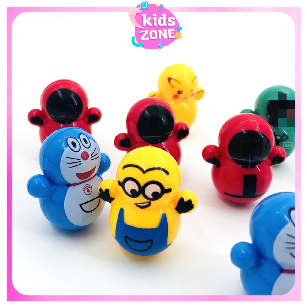 Lật đật mini Squid game và doremon đồ chơi trẻ em giảm stress cho bé giải trí - Đồ chơi lật đật KIDS ZONE