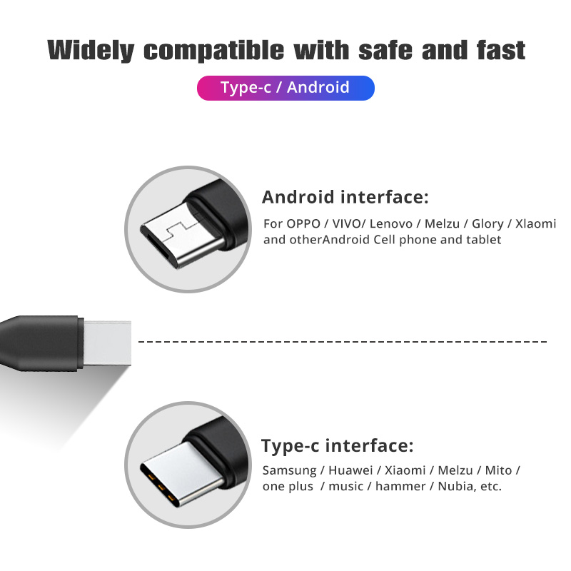 Cáp sạc Ankndo 2 trong 1 cổng USB sang USB Type C&Micro USB cho điện thoại Android/máy tính bảng
