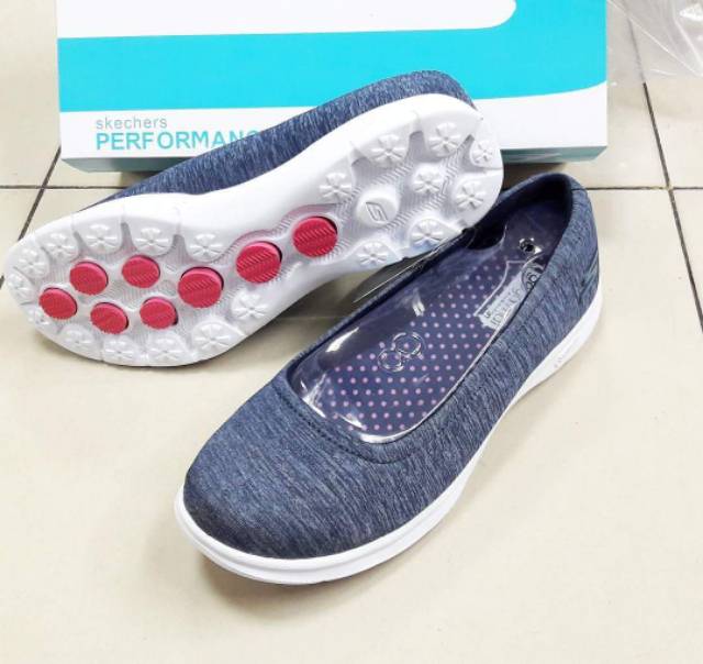 Skechers Ba Lê Vải Canvas Kèm Hộp