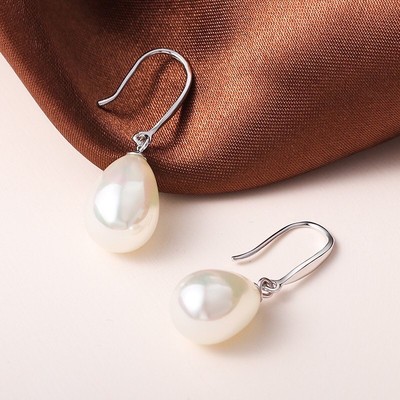 Bông Tai Chốt Bạc Ngọc Trai Hạt Hình Giọt Nước Hoa Tai Hạt Trai Nước Ngọt - Ngọc Trai Trường Thịnh