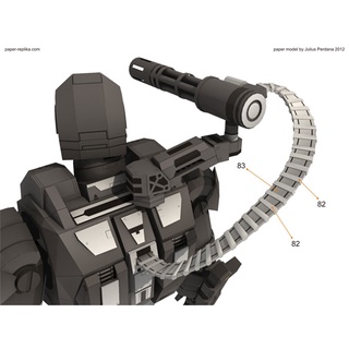 Mô hình giấy 3D  Iron Man War Machine Poseable tỉ lệ 1/6