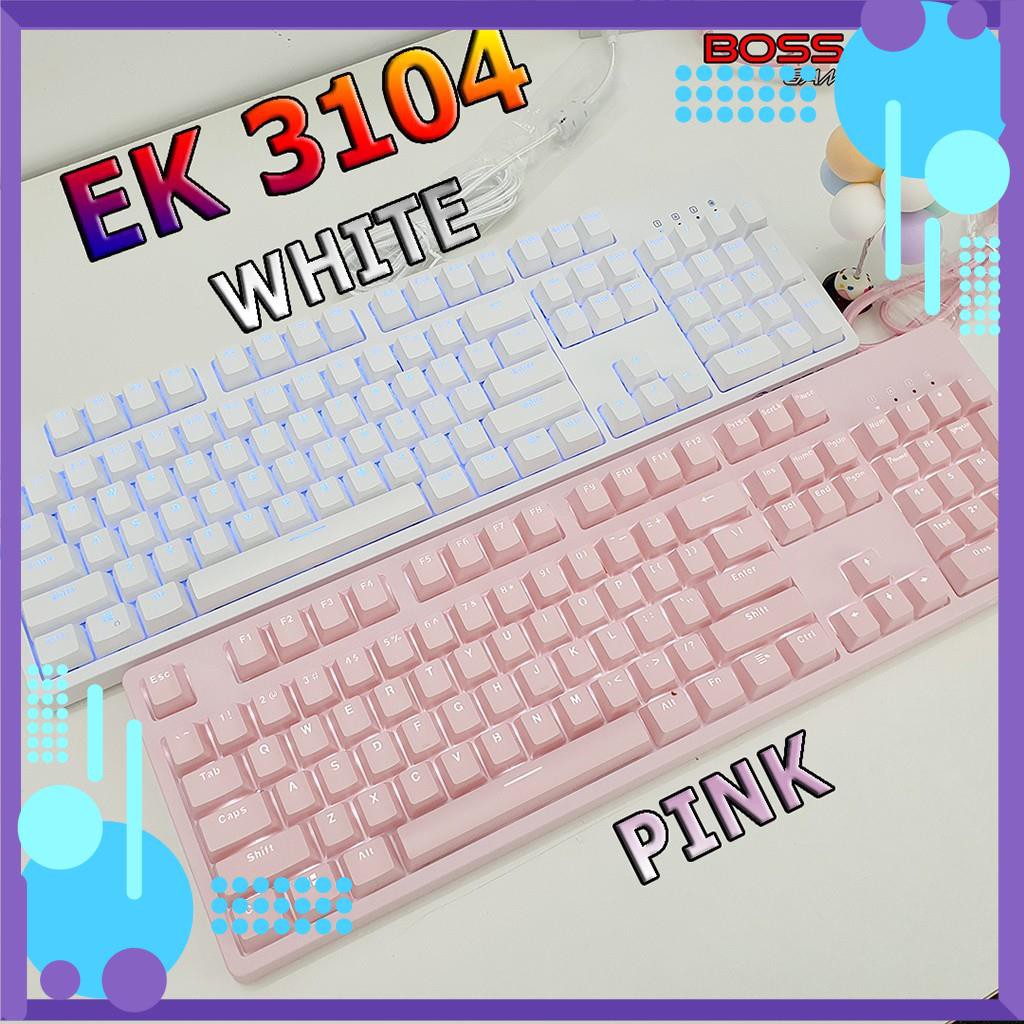 [Tặng mã 50k] Bàn phím cơ Edra EK3104 - Phiên bản màu hồng và trằng cực đẹp - Bảo hành 24 tháng [Xả kho]