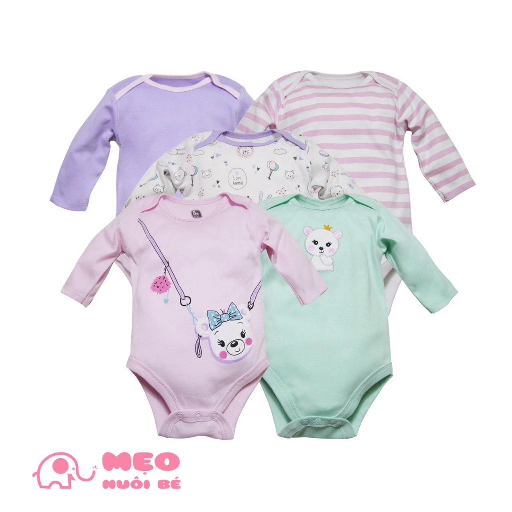 Set 5 bộ body chip đóng bỉm dài tay kèm mắc