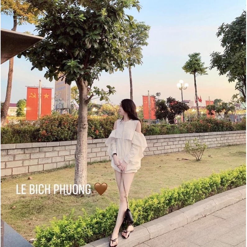 [Siêu Hot] Áo Sơmi Hở Vai Bèo Tay Dài 2 Màu Siêu Xinh Có Ảnh Thật Kèm Video | BigBuy360 - bigbuy360.vn