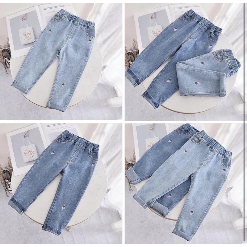 QUẦN JEAN MỀM DÂU TÂY BÉ GÁI CO DÃN