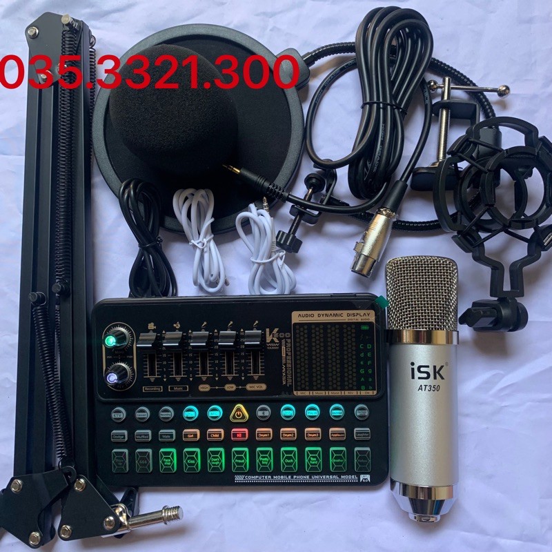 Bộ Thu âm Livestream Card K500-Mới nhất + Mic ISK AT350 Cực Hay bảo hanh 1 năm