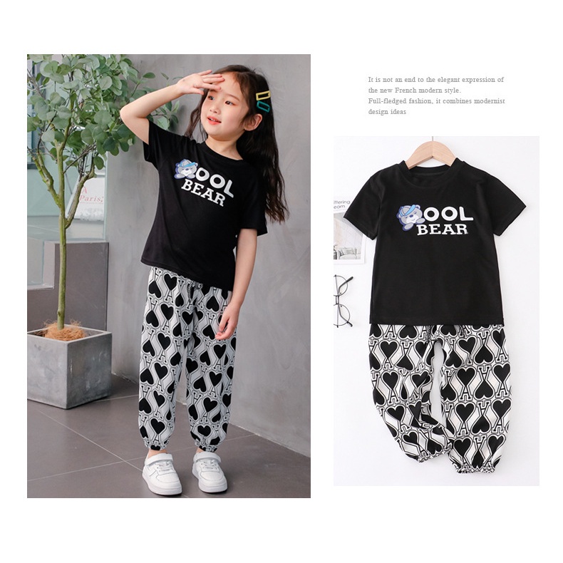 Bộ Đồ Hai Mảnh Áo Tay Ngắn Và Quần Dài Đến Mắt Cá Chân Và Quần Dài Tới Mắt Cá Chân Và Quần Dài Cỡ 80-150cm Cho Bé Sơ Sinh