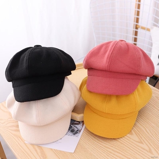 Mũ beret màu trơn phong cách thu đông thời trang cho bé 3-6 tuổi