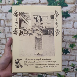 Quà tặng lễ kỉ niệm - Khung ảnh gỗ khắc hình theo yêu cầu ~ quà tặng độc đáo