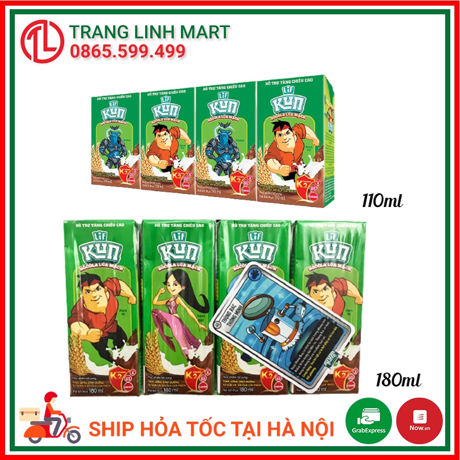 Thức uống dinh dưỡng LIF KUN vị socola lúa mạch 110ml/ 180ml