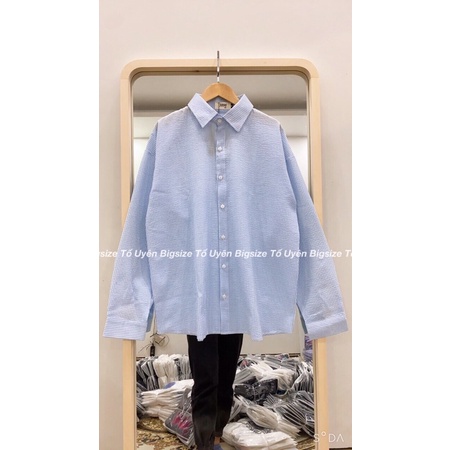 Áo Sơ Mi Kẻ Xốp Dài Tay Dáng Oversize