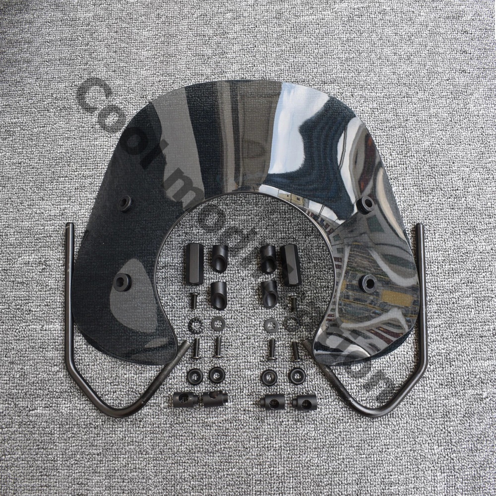 Motorcycle Acrylic Screen Windshield Windscreen Wind Deflector Board With Bracket For VESPA Primavera 150 Black