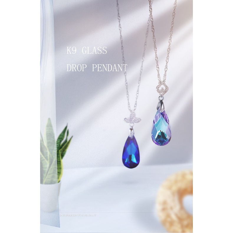 Vòng cổ Mặt Đá Pha Lê Hình Giọt Nước Lấp Lánh DIY