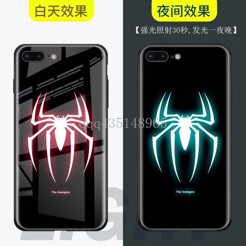Ốp điện thoại mặt kính phối hình Marvel Avengers dạ quang cho Iphone 11 Pro Xs Max Xr 8 7 6 6s Plus | BigBuy360 - bigbuy360.vn