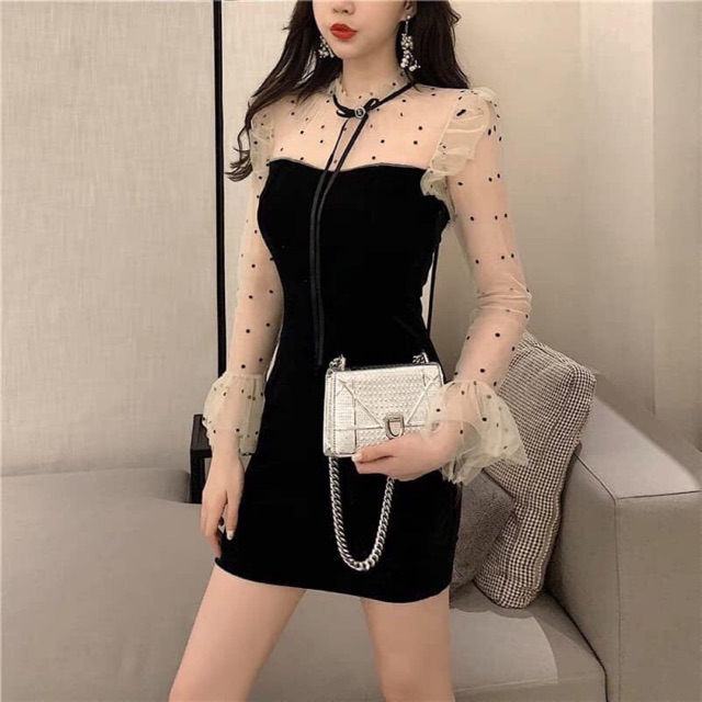 Váy đen hàng quảng châu cao cấp