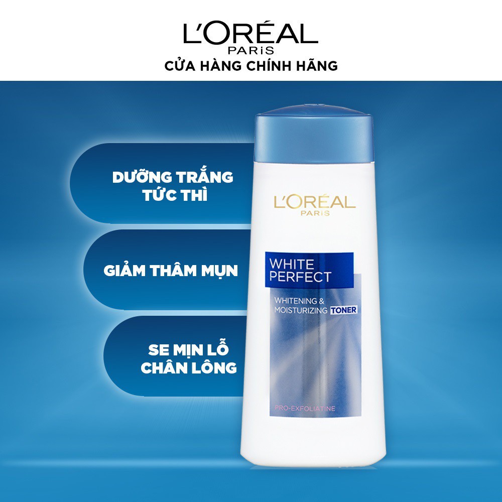 L'Oreal Paris Nước Hoa Hồng Dưỡng Sáng Da White Perfect Toner 200ml