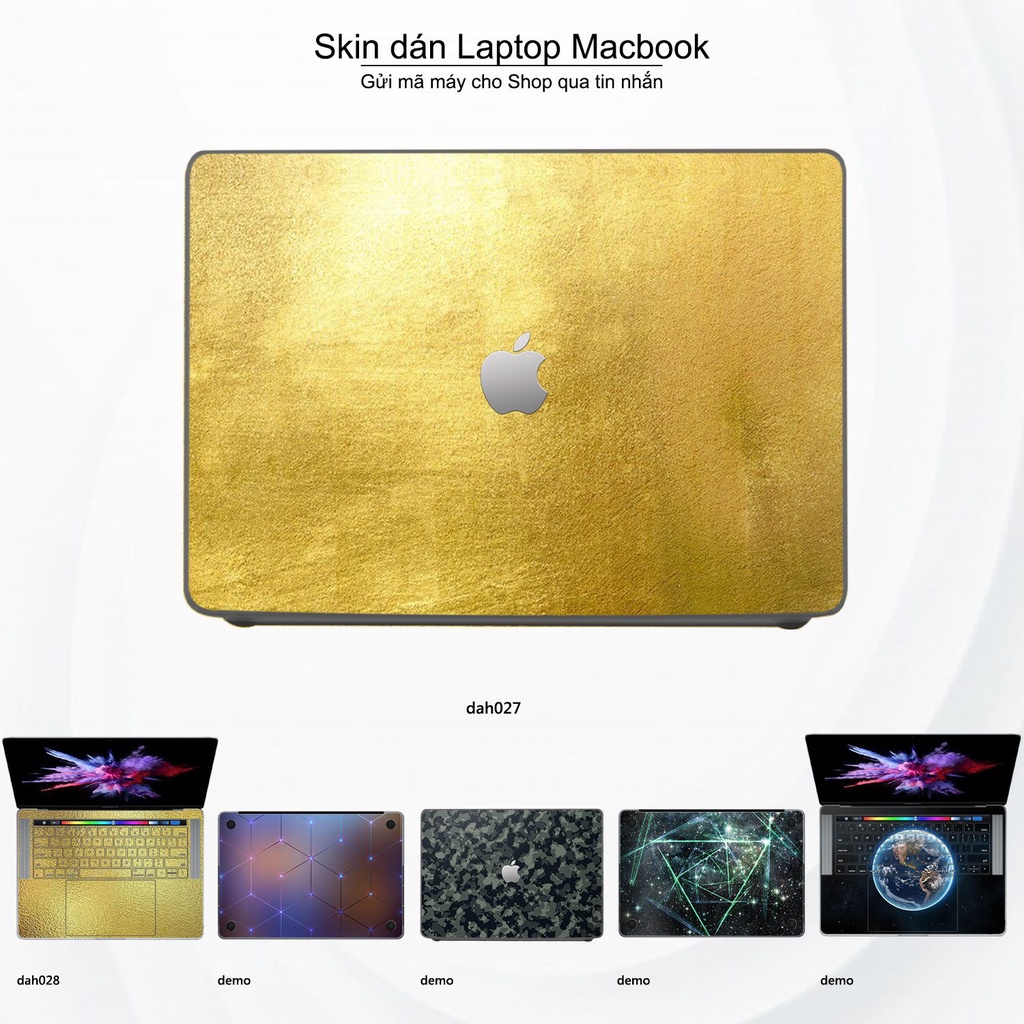Skin dán Macbook mẫu vân vàng (đã cắt sẵn, inbox mã máy cho shop)