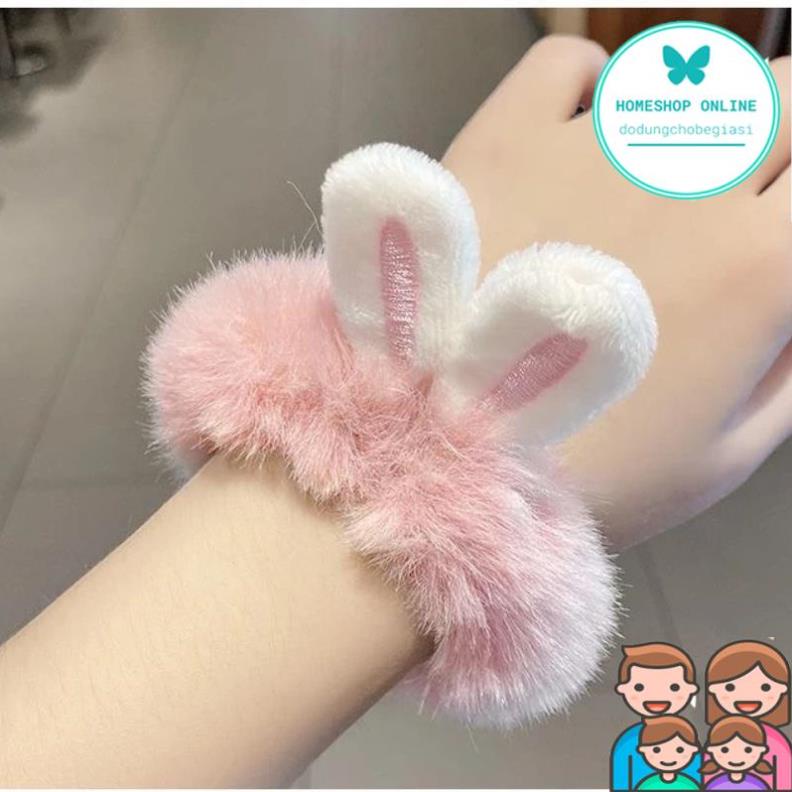 Chun buộc tóc hình tai thỏ xinh xắn, dây buộc tóc lông dễ thương phong cách hàn quốc HOME SHOP ONLINE
