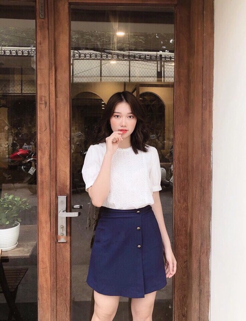 Chân váy A chéo cúc dành cho nữ | BigBuy360 - bigbuy360.vn