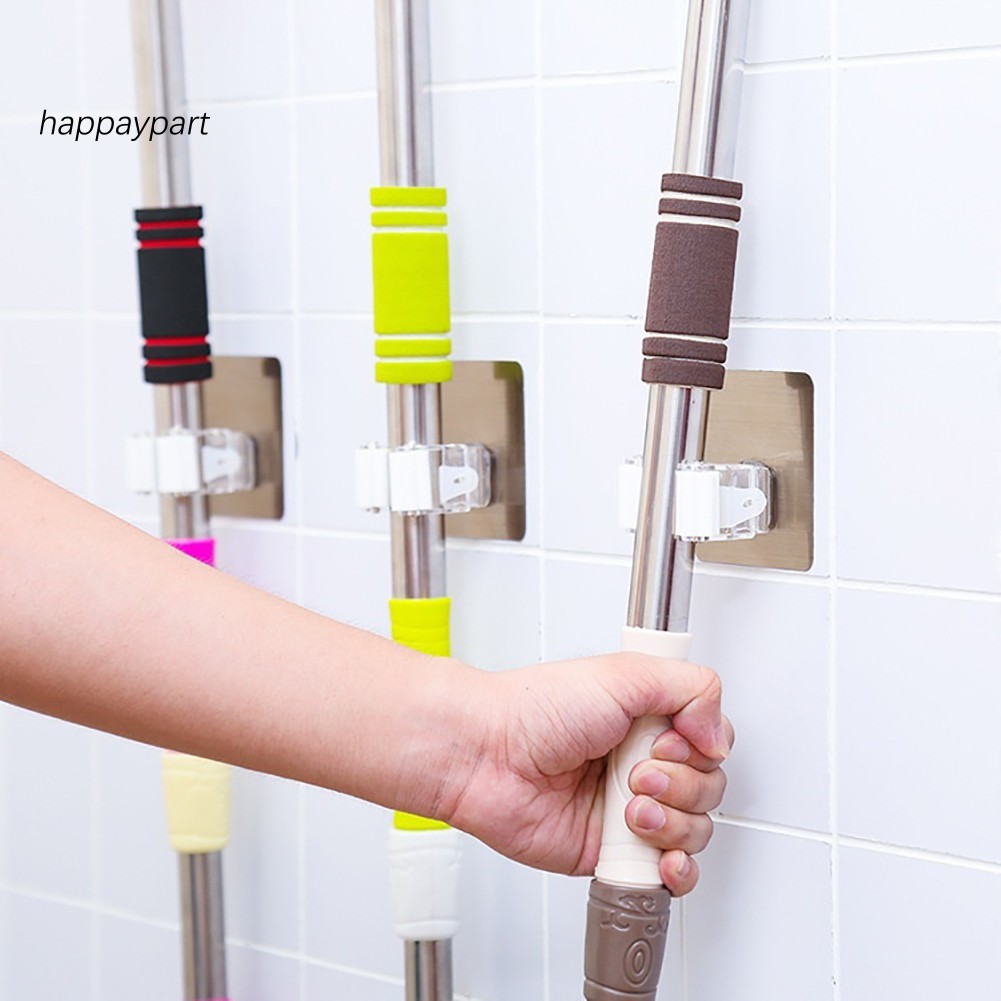Rxjj broom holder mop hanging wall mounted stand strong self adhesive - ảnh sản phẩm 6