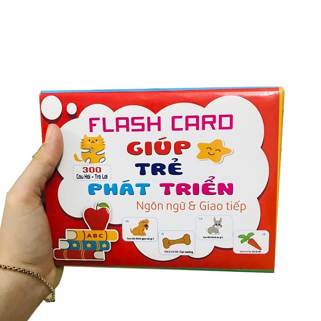 [FREESHIP❤️] Thẻ Học Flash Card 300 Câu Hỏi - Trả Lời Giúp Trẻ Phát Triển Ngôn Ngữ Và Giao Tiếp