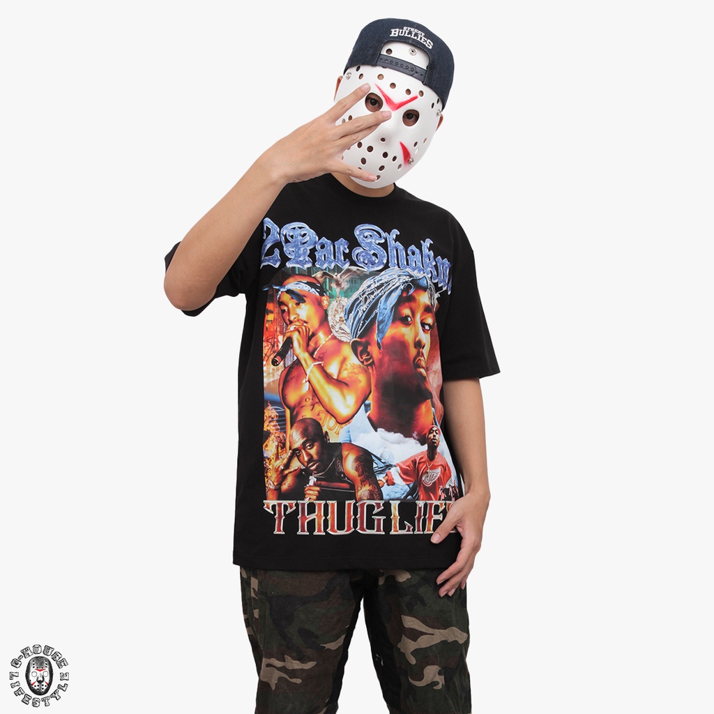 Áo Thun Rapper Tupac 2Pac Oversize Phong Cách Hip-hop Unisex G-House Lifestyle