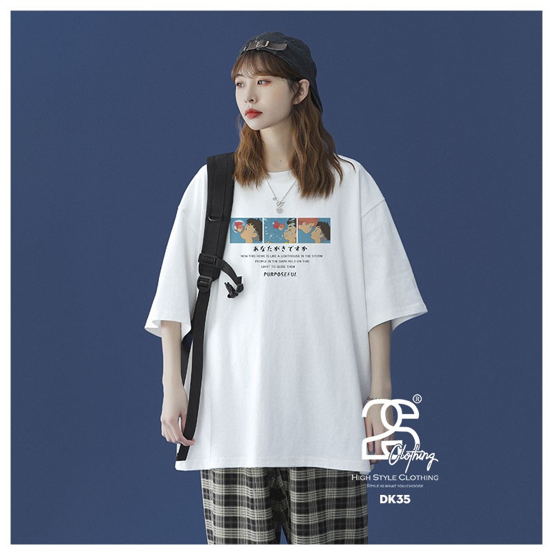 Áo Thun Tay Lỡ Unisex Form Rộng Cá Tính 2S Clothing, Áo Phông Phom Rộng Nữ Giấu Quần In Hình DK35 | BigBuy360 - bigbuy360.vn