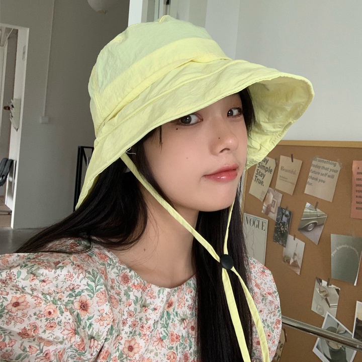 Mũ Vành Nữ Chống Nắng Thoáng Khí Nhanh Khô Có Dây Cột Phong Cách Nhật Bản