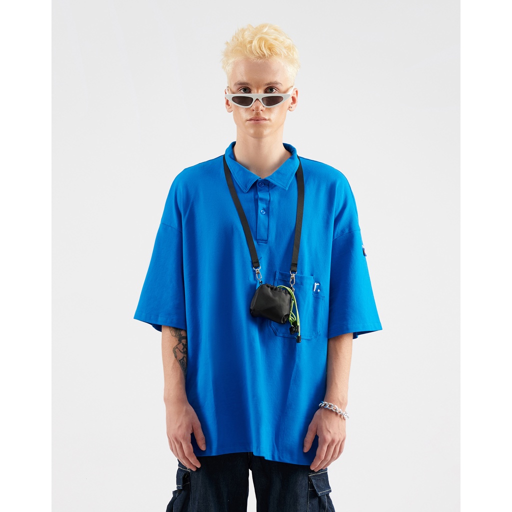 Áo thun Polo THE NAI.X Unisex Polo Signal / Blue, Áo phông cotton nam nữ
