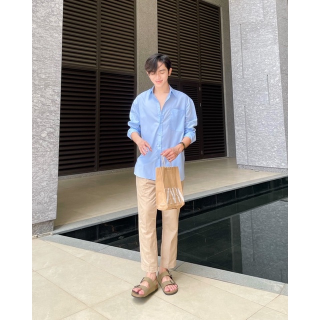 Áo Sơ Mi Basic màu xanh dương