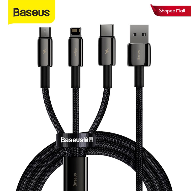 ❐Dây Cáp Ba Trong Một 1.5m Baseus 3.5A Đầu USB Sang M + L + C