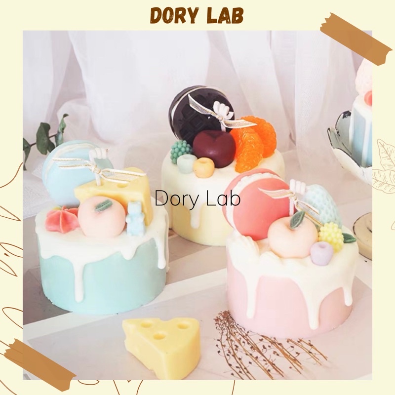 Nến Thơm Bánh Kem Mix Bánh Macaron Sáp Đậu Nành Handmade - Dory Lab