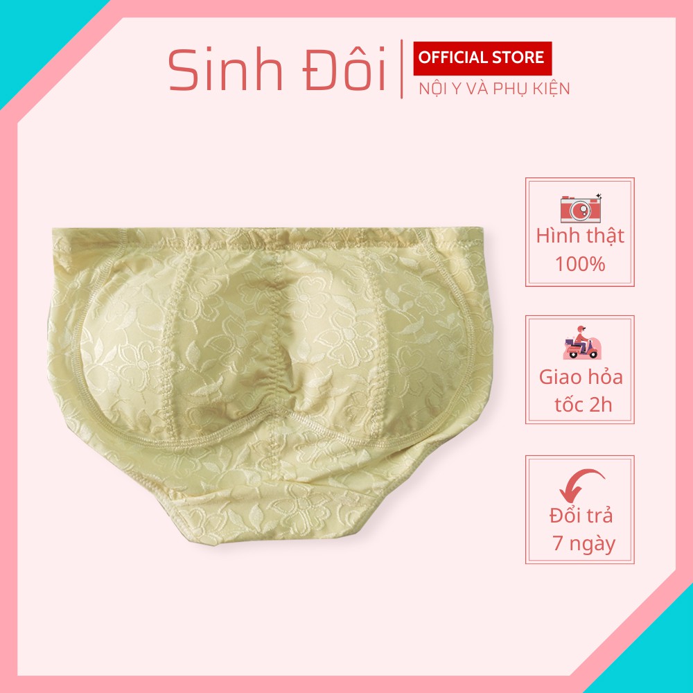 Quần lót nâng độn mông nữ tự nhiên SD3033 chất ren cao cấp định hình thông hơi cạp thấp mút tháo rời size 45-60kg