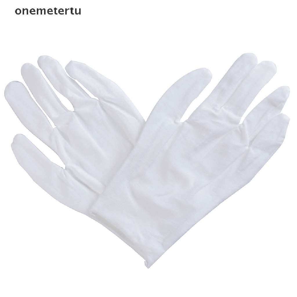 [met] Găng Tay cotton Màu Trắng Khối Lượng Nhẹ Độ Co Giãn Cao Để Làm Việc Đồng Xu