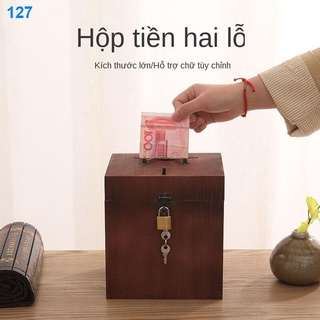 2021✎♈Con heo đất bằng gỗ có khóa