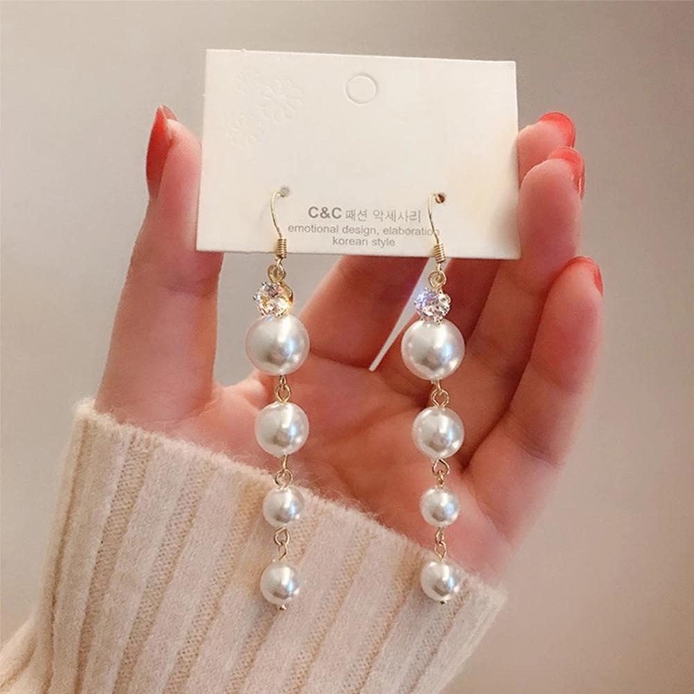 Bông Tai Dáng Dài Phối Tua Rua Thời Trang Cho Nữ