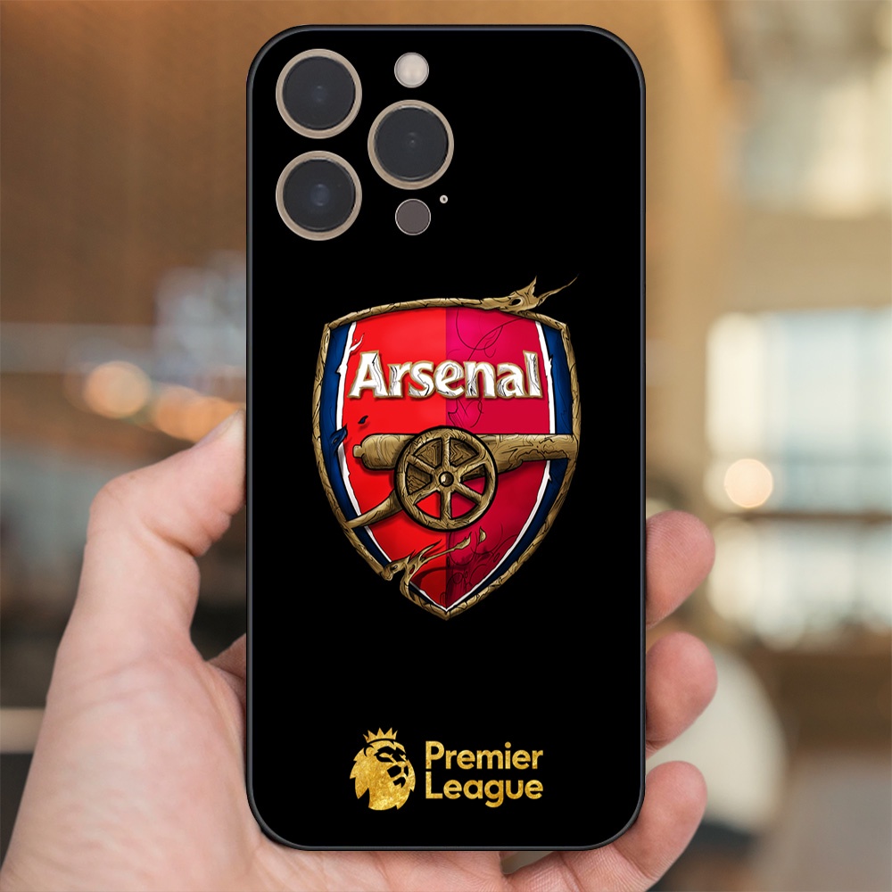 Ốp lưng iPhone 13 Pro dẻo đen cạnh vuông in hình Arsenal FC