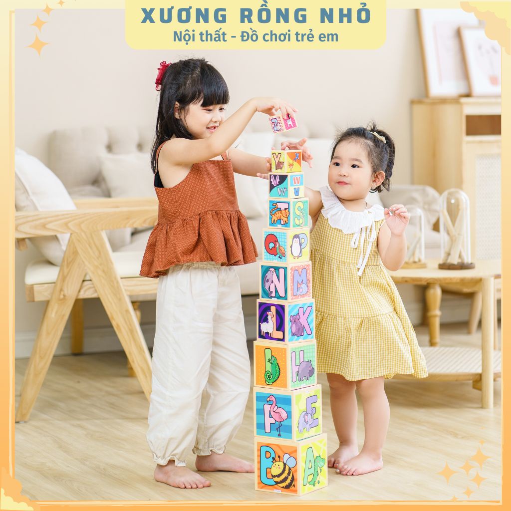 Hộp xếp chồng bụng bự 10 hình khối thú vị, đồ chơi cho bé thông minh, phát triển trí tuệ