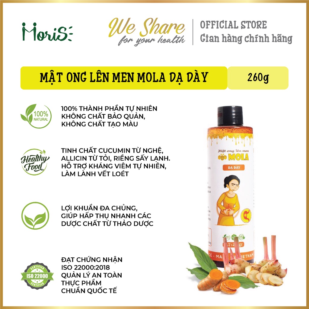 Mật ong lên men MOLA Nghệ riềng chai 260gr