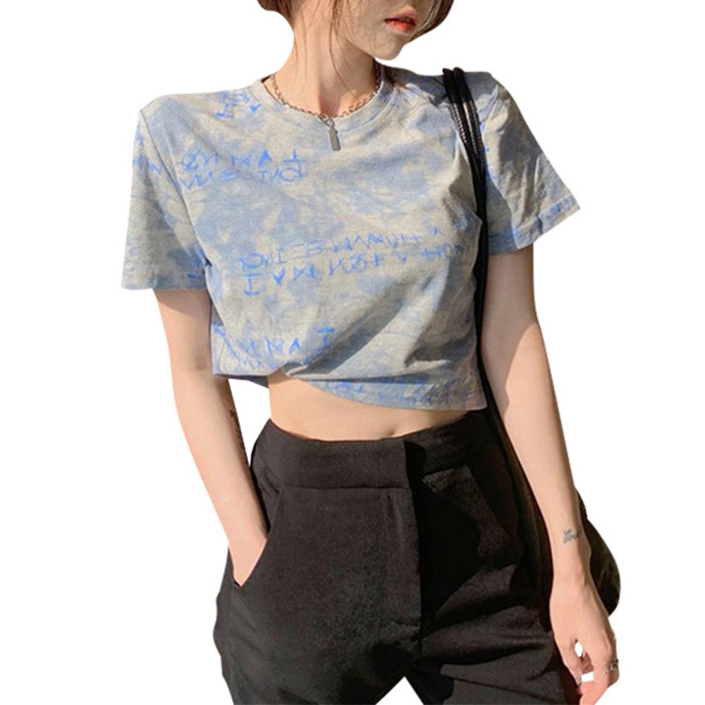 Áo thun tay ngắn dáng ôm mềm mại phong cách hồng kông thời trang mùa hè dành cho nữ