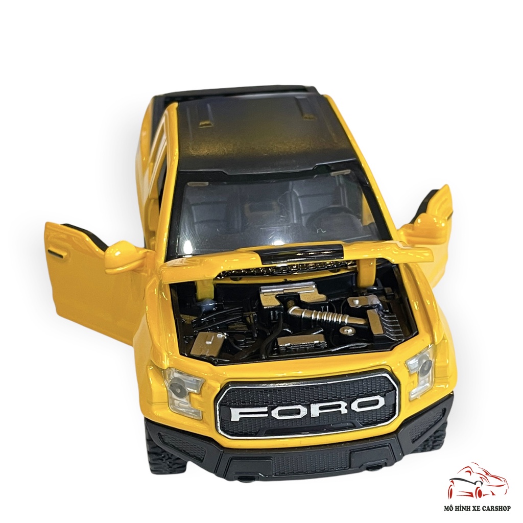 Xe mô hình giá rẻ Ford Ranger Raptor tỉ lệ 1:32 màu vàng