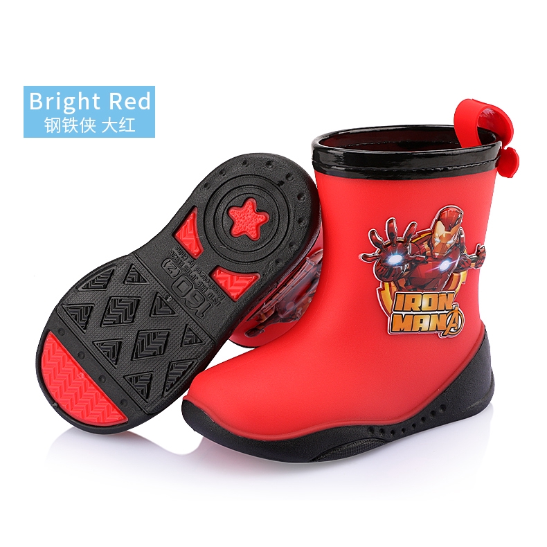 Giày Bốt Đi Mưa Chống Trượt Chống Thấm Nước Họa Tiết Hoạt Hình Disney Marvel Dành Cho Bé Trai
