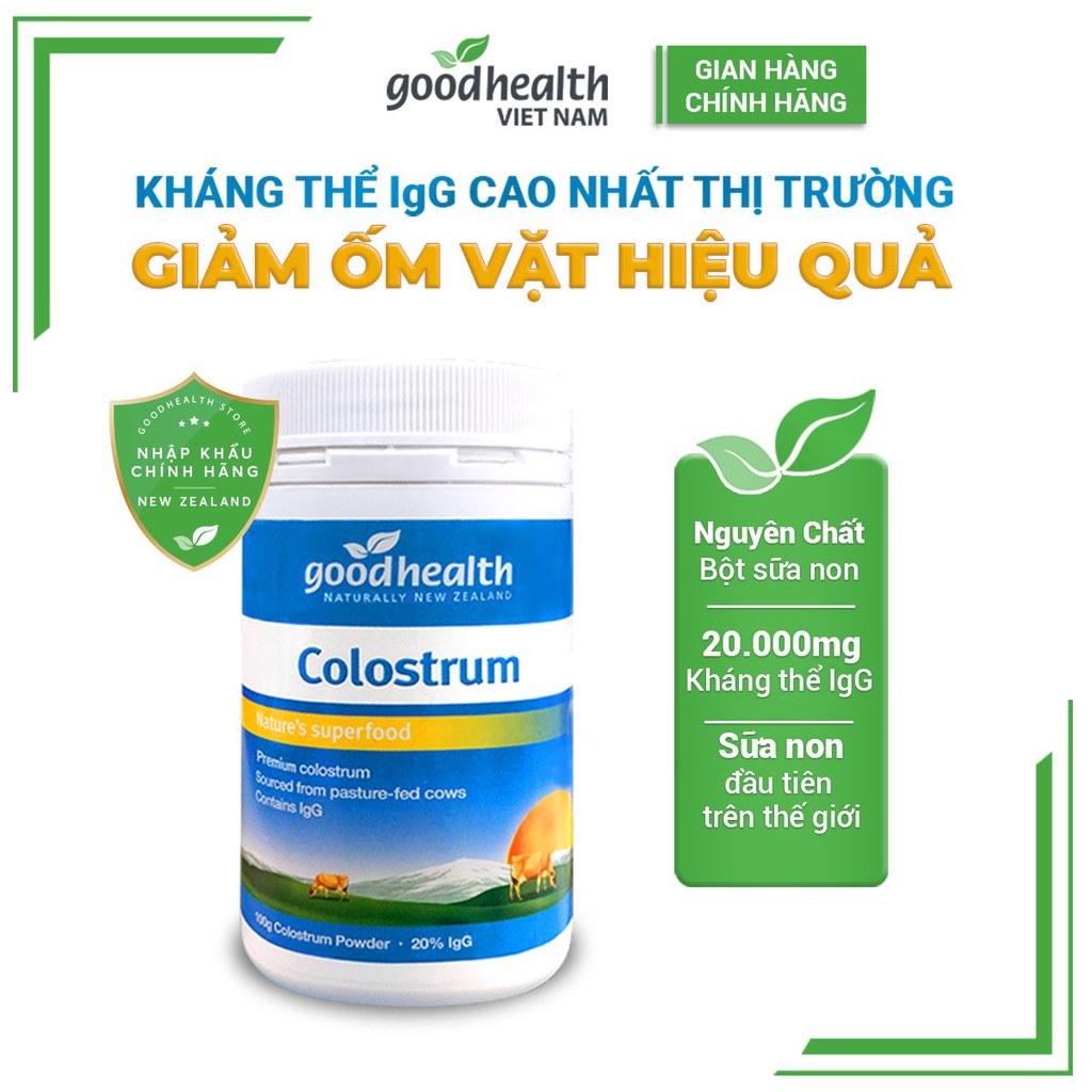 [CHÍNH HÃNG] SỮA NON 24H Goodhealth Colostrum 100g (20000mg kháng thể igG) tăng đề kháng và hệ miễn dịch